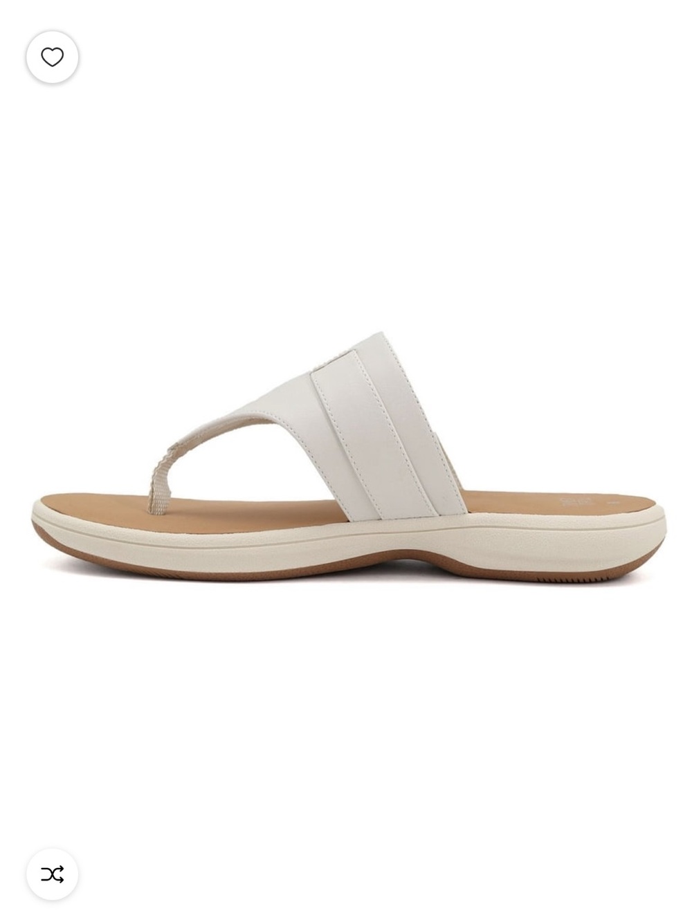 Time and Tru White Buckle Thong Sandals with Tan Footbed - Picture 6 of 7